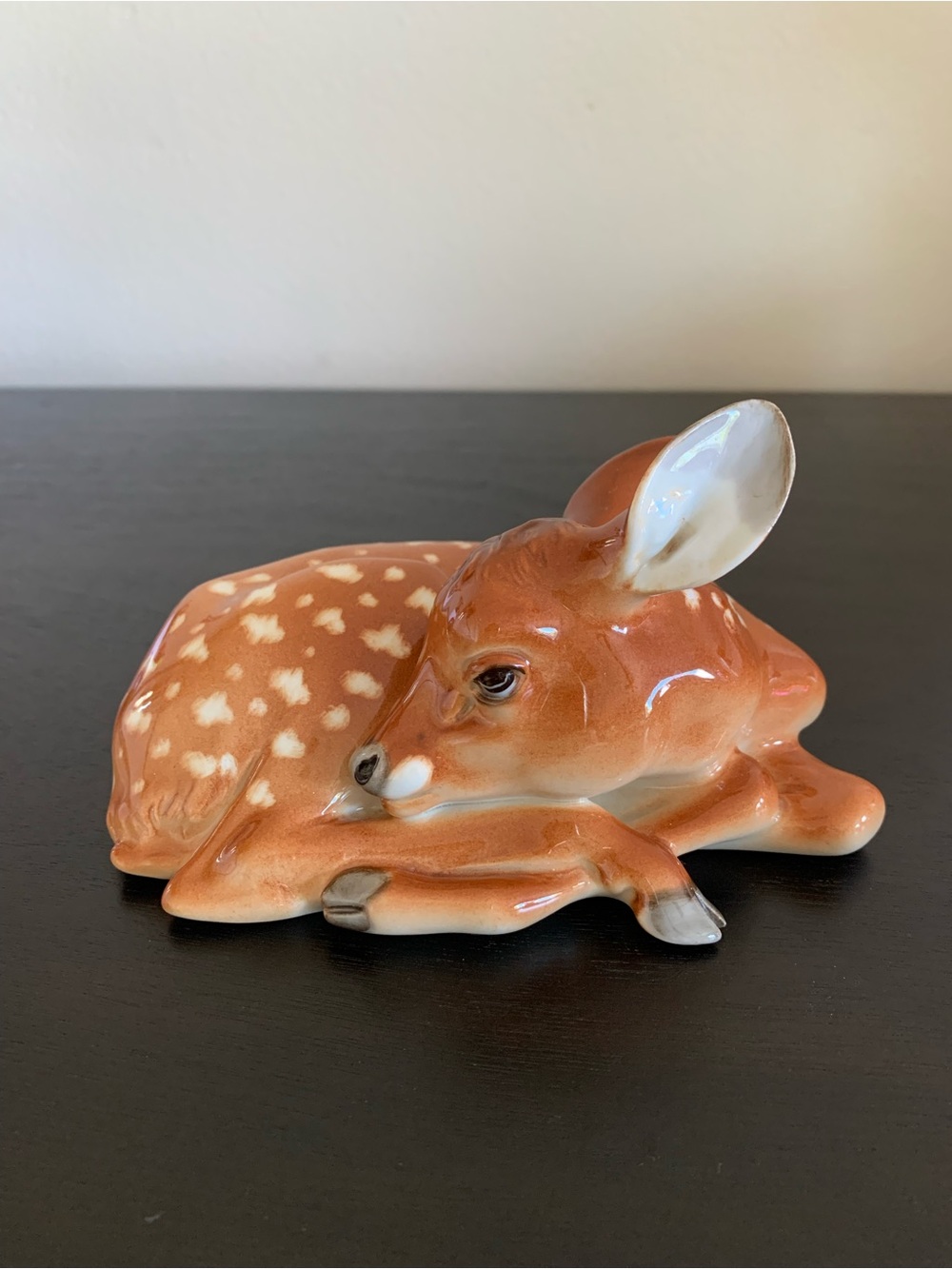 Lomonosov Porcelain Resting Fawn Deer Figurine LFZ Soviet Russia 1st Quality